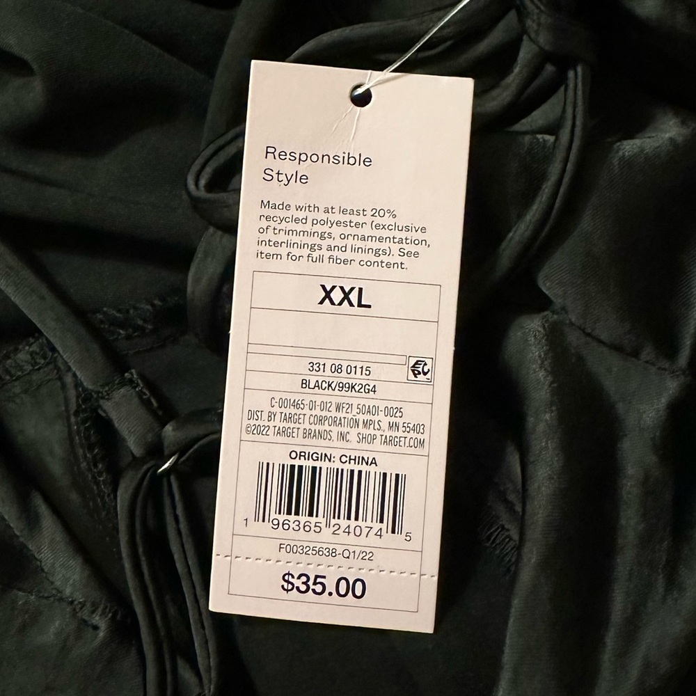 Target Wild Fable Black Dress, Plunge Back with Slit - Picture 3 of 3